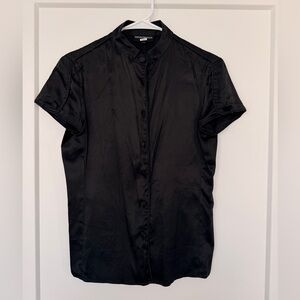 Emporio Armani 100% Silk Black Button Down Shirt
